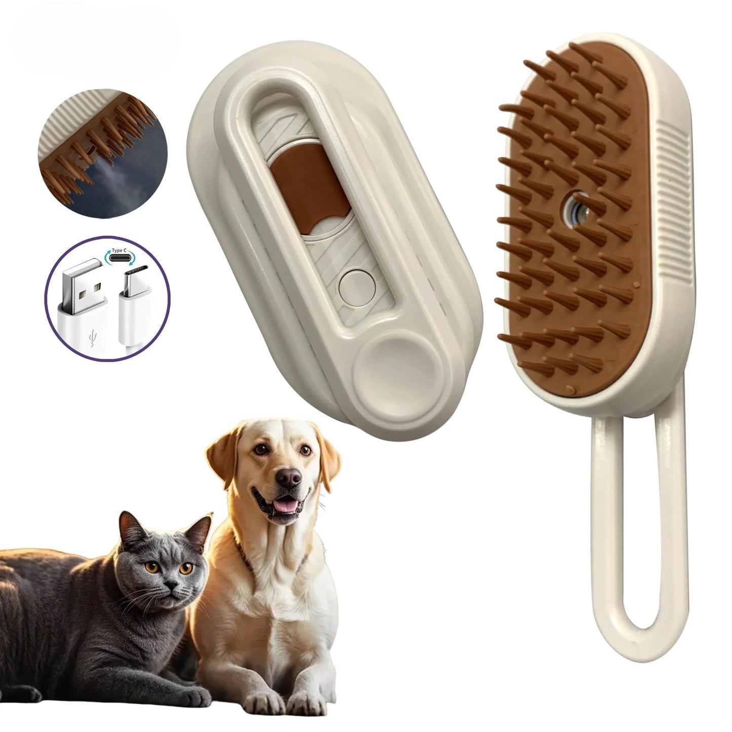 Steamy Pet Grooming Brush