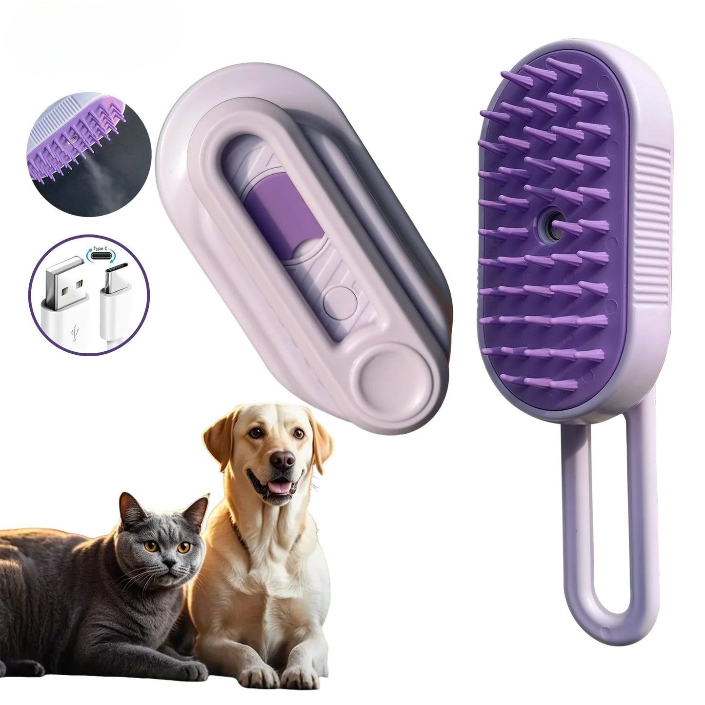 Steamy Pet Grooming Brush