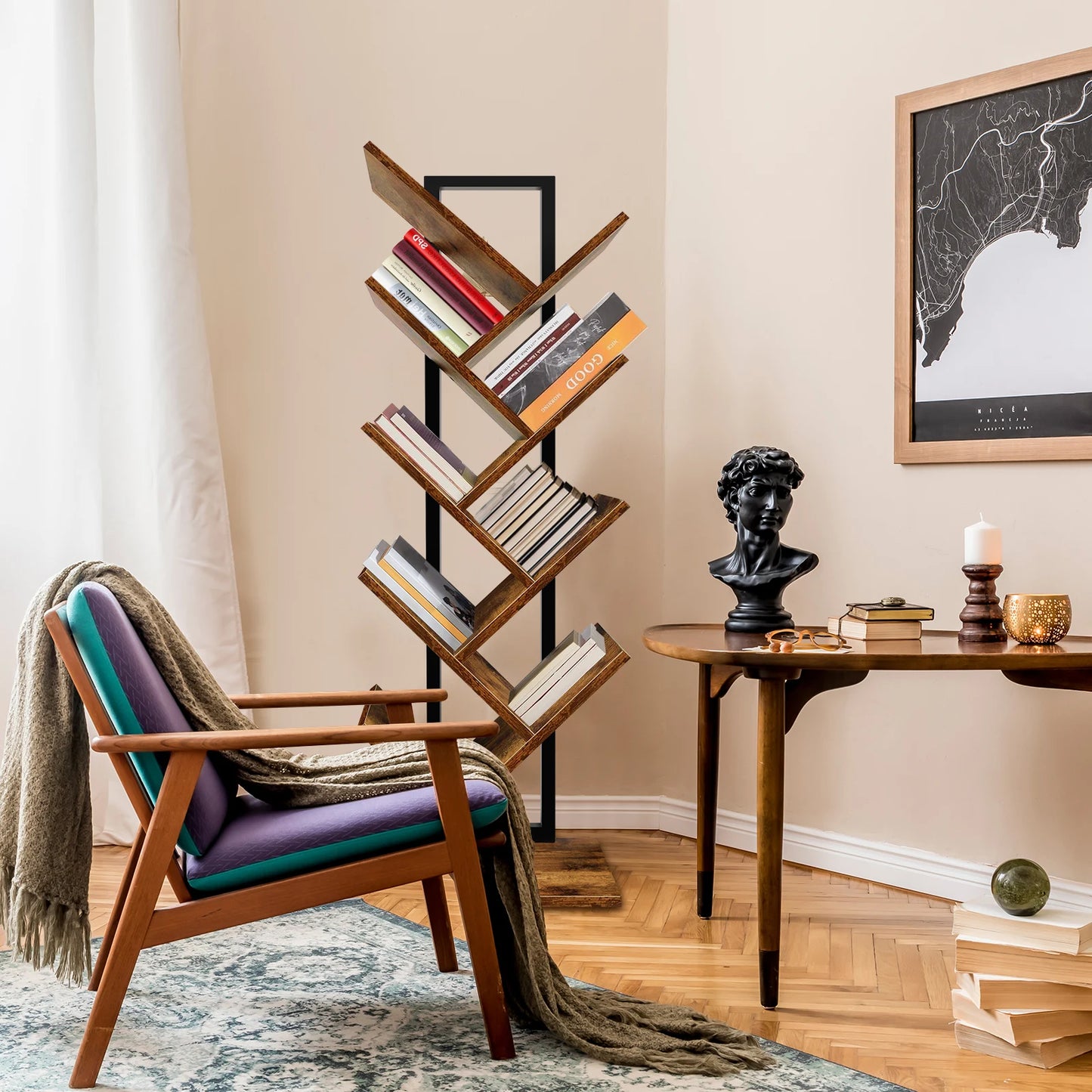 9-Tier Floor Standing Book Shelf