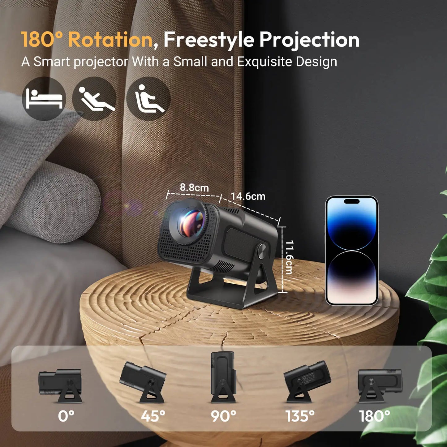 XGODY 4K Mini Projector