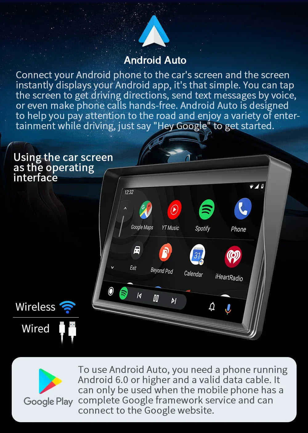 7" Wireless Car Display